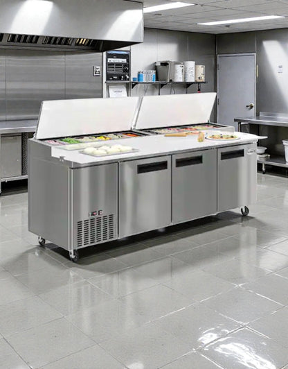 Brand New – Scratch & Dent - Koolmore 72" Commercial Refrigerated Prep Station Cold Table