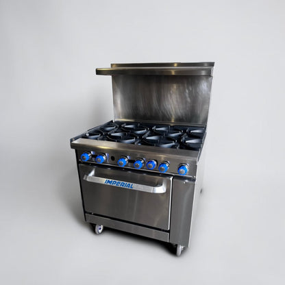 Exceptional Condition – Imperial IR-6 – 36" Commercial 6-Burner Gas Range with Standard Oven – 227,000 BTU – Fully Tested & Operational!