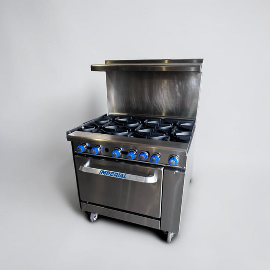 Exceptional Condition – Imperial IR-6 – 36" Commercial 6-Burner Gas Range with Standard Oven – 227,000 BTU – Fully Tested & Operational!