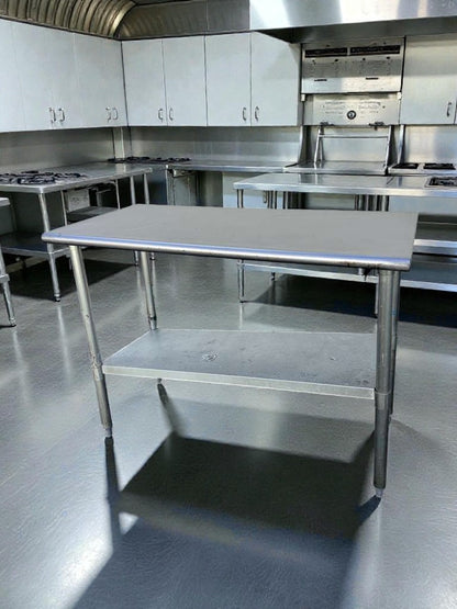 Refined Condition – Commercial Stainless Steel Work Table – 48" x 24" – With Undershelf – NSF – Fully Tested & Ready for Use!