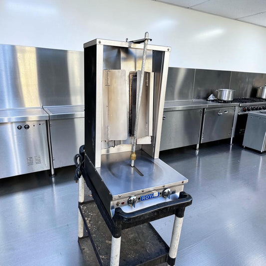High-Quality Condition – Royal Range RVB-2 – Commercial Two-Burner Vertical Gyro Broiler – Propane Gas – 26,000 BTU – Motorized Rotisserie – NSF Certified – Fully Tested & Operational!