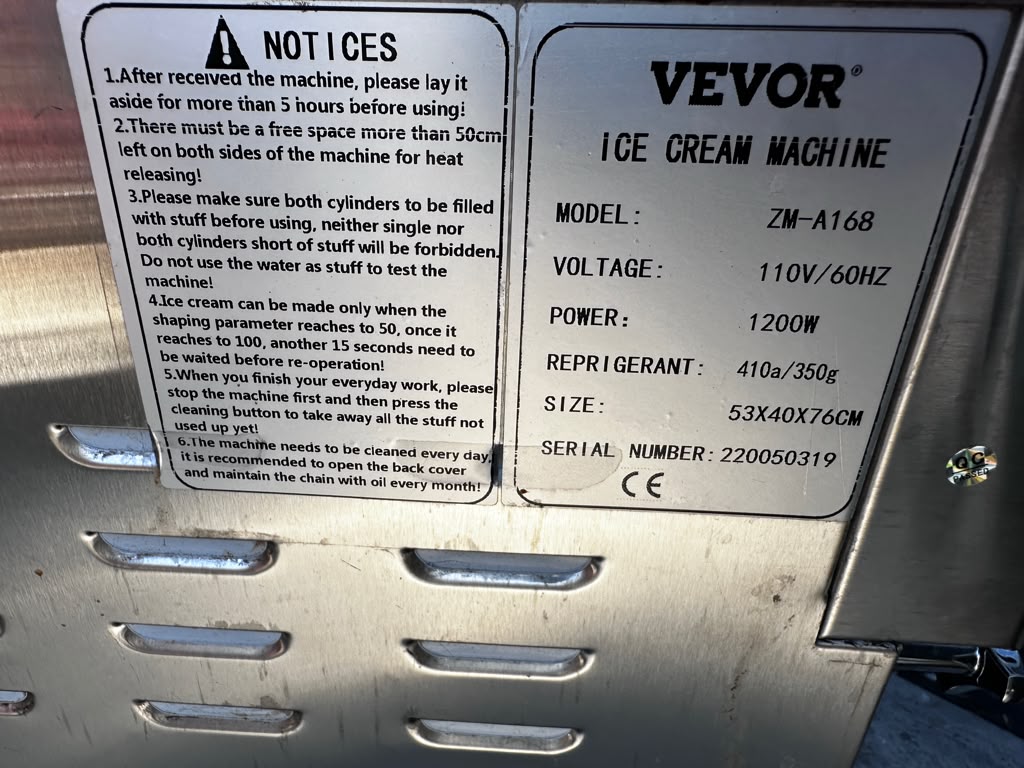 Like-New Condition – VEVOR ZM-A168 – Commercial Countertop Soft Serve Ice Cream Machine – 2+1 Flavor – 5 Gal/H – 110V – 1200W – Fully Tested & Operational!