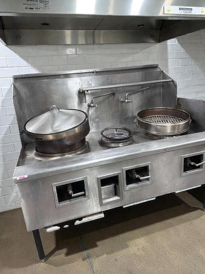 Premium Condition – China Pacific Commercial Gas Wok Range – 3-Ring Burners – NSF Certified – Fully Tested & Operational!