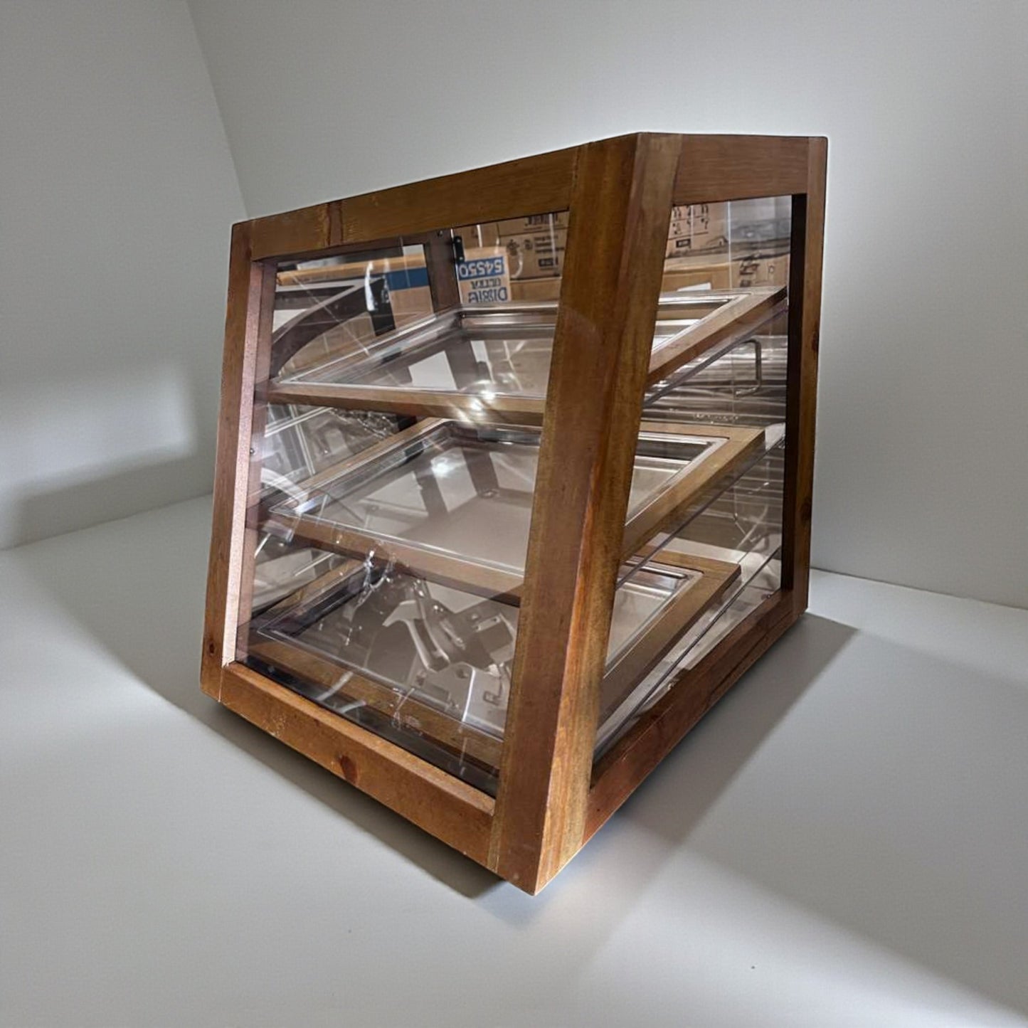 Remarkable Condition – Wooden Countertop Pastry Display Case – 2-Tier Bakery Merchandiser – Glass Display – Fully Tested & Operational!