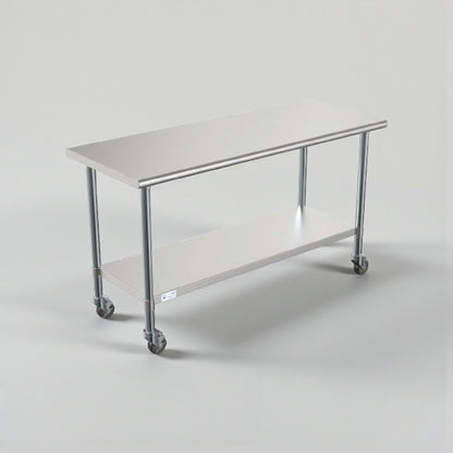 Brand New Premium Condition – KoolMore CT2460-18C – Stainless Steel Commercial Work Table with Casters – 24" x 60" – NSF Certified – New in Original Box