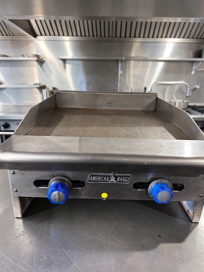 Dependable Condition – American Range ARMG-24 – 24" Countertop Gas Griddle – Manual Controls – 60,000 BTU – Fully Tested & Operational!
