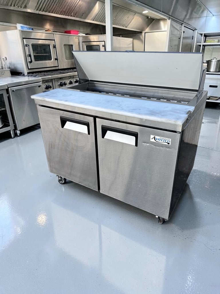 Elite Condition – Avantco APT-48-HC – 47" Commercial Two-Door Refrigerated Sandwich & Salad Prep Table – 12-Pan Capacity – 115V – ETL & NSF Certified – Fully Tested & Operational!