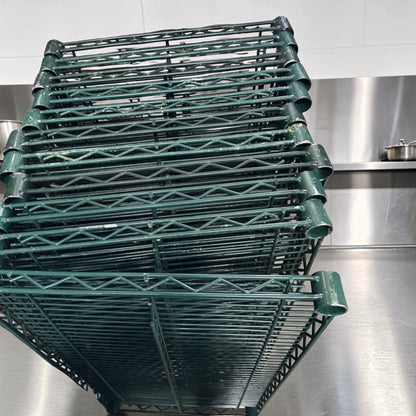 High-Quality Condition – 18″ × 42″ Commercial Green Epoxy Wire Shelf – Heavy-Duty Storage Shelf – NSF-Style Design – Excellent for Walk-In Coolers!
