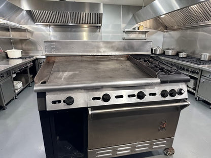 Superb Condition – Wolf C48S-2B36GT Challenger XL – 48" Natural Gas Range – Two Burners – 36" Thermostatic Griddle – Standard Oven – 155,000 BTU – Fully Tested & Operational!