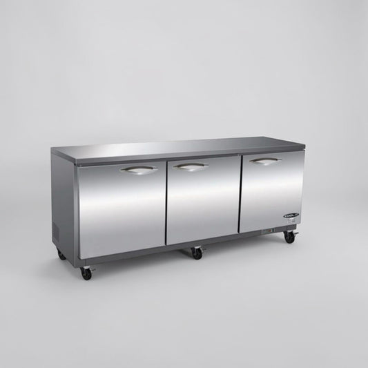 Brand New Condition – Ikon IUC72F – Commercial Undercounter Freezer – 72 in Stainless Steel – 3 Door Freezer Worktop – ETL & NSF Listed !