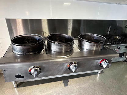 High-Grade Condition – Star Max ORHP-336 – 36" Stainless Steel Countertop 3-Burner Flex-System Wok Range – Natural Gas – 90,000 BTU – Fully Tested & Operational!