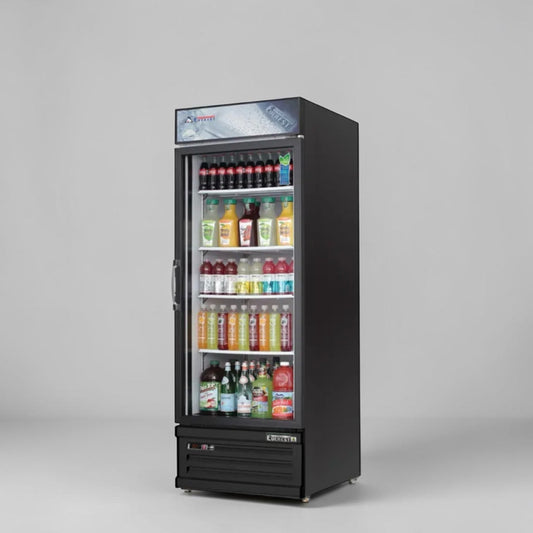 Immaculate Condition – Everest EMGR24B – 28 3/8" One-Section Glass Door Merchandiser Refrigerator – 25 Cu. Ft. – 115V – NSF & ETL Listed – Fully Tested & Operational!