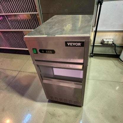 Remarkable Condition – VEVOR SZB-20 – Commercial Freestanding Ice Maker – Stainless Steel – 110-120V – 270W – Self-Contained Ice Machine – Fully Tested & Operational!