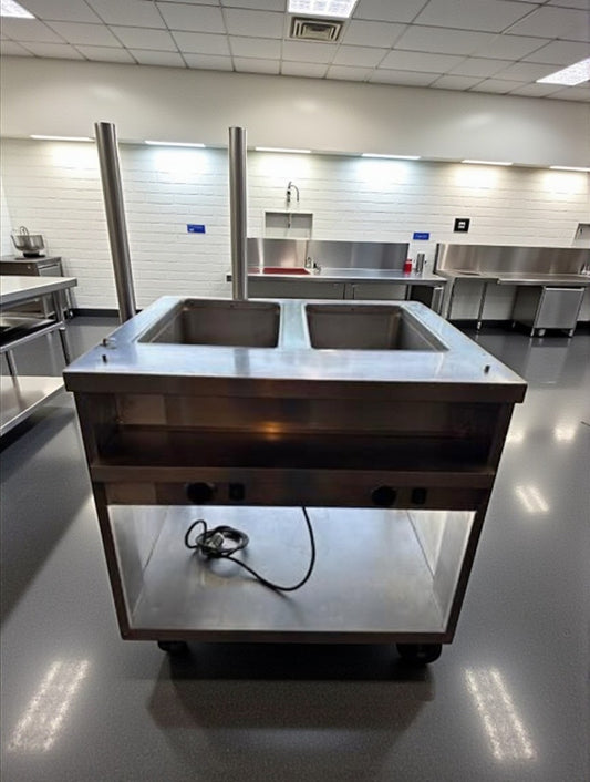 Superior Condition – Randell 3612 – 33" Commercial Electric 2-Well Hot Food Steam Table – Stainless Steel – Open Base – 120V – NSF Listed – Fully Tested & Operational!
