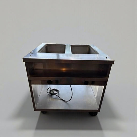 Superior Condition – Randell 3612 – 33" Commercial Electric 2-Well Hot Food Steam Table – Stainless Steel – Open Base – 120V – NSF Listed – Fully Tested & Operational!