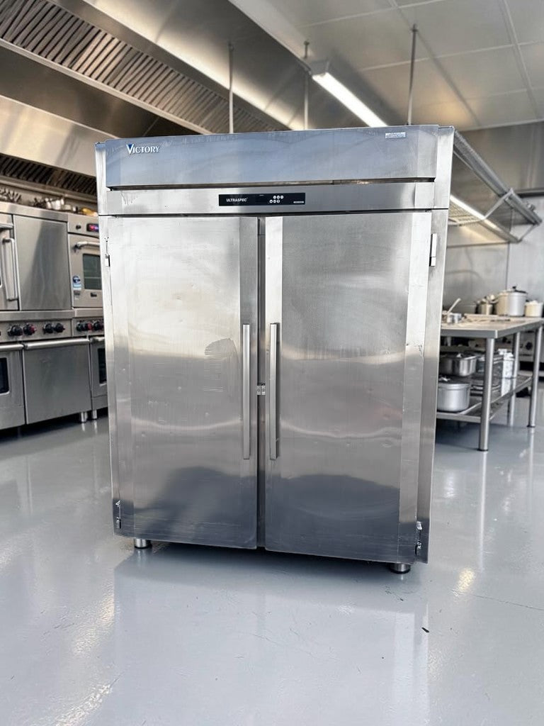 Outstanding Condition – Victory FISA-2D-S1 – 68" Two-Section Commercial Roll-In Freezer – 71 Cu. Ft. – Two Solid Doors – Stainless Steel – Fully Tested & Operational!