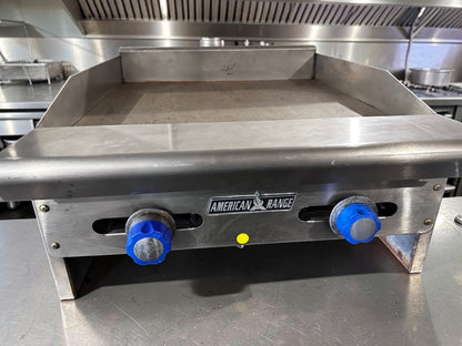 Dependable Condition – American Range ARMG-24 – 24" Countertop Gas Griddle – Manual Controls – 60,000 BTU – Fully Tested & Operational!