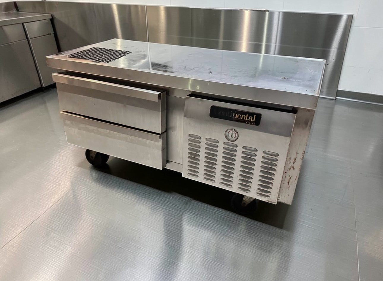Exceptional Condition – Continental D48GFN Chef Base Freezer – 48 inch Refrigerated Equipment Stand with 2 Drawers – 115V – Commercial Kitchen Line Base – Fully Tested & Operational!