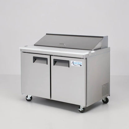 Elite Condition – Avantco APT-48-HC – 47" Commercial Two-Door Refrigerated Sandwich & Salad Prep Table – 12-Pan Capacity – 115V – ETL & NSF Certified – Fully Tested & Operational!