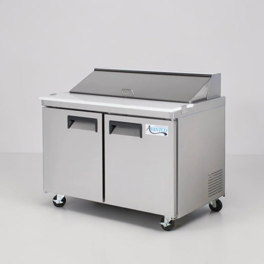 Elite Condition – Avantco APT-48-HC – 47" Commercial Two-Door Refrigerated Sandwich & Salad Prep Table – 12-Pan Capacity – 115V – ETL & NSF Certified – Fully Tested & Operational!