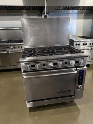 Exceptional Condition – Imperial IR-6-C 36" 6 Burner Gas Range w/ Convection Oven – Natural Gas – Fully Tested & Operational!