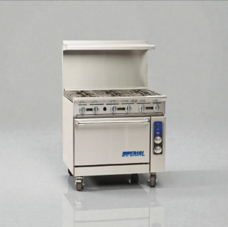 Exceptional Condition – Imperial IR-6-C 36" 6 Burner Gas Range w/ Convection Oven – Natural Gas – Fully Tested & Operational!