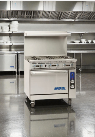 Exceptional Condition – Imperial IR-6-C 36" 6 Burner Gas Range w/ Convection Oven – Natural Gas – Fully Tested & Operational!