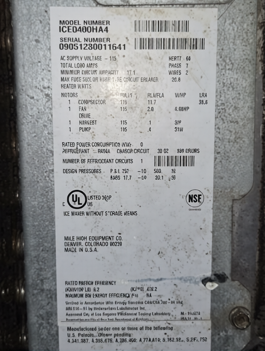 Pristine Condition – Ice-O-Matic ICED400HA4 – Commercial Cube Ice Maker with Bin – Air-Cooled – UL Listed – Fully Tested & Operational!